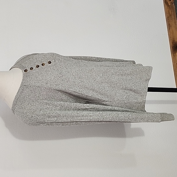 Warm & Cozy Lifestyle Top Lightweight Knit Pullover Long Sleeve Gray Size L - Picture 6 of 14